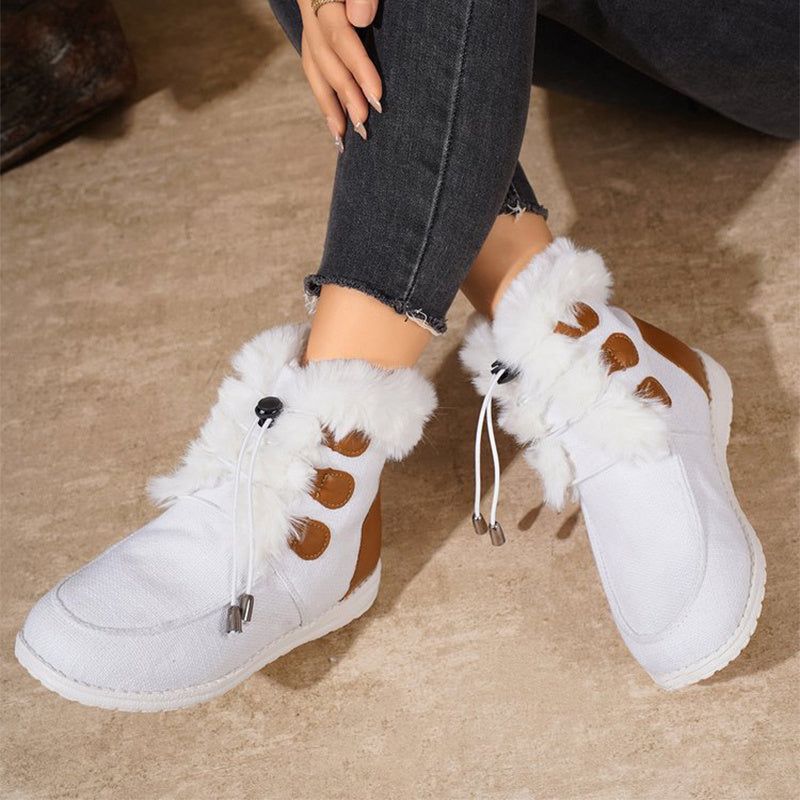 Fashion Round Toe Snow Boots Winter Warm
