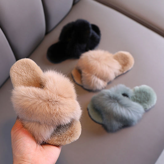Korean Style Fashion Cross Cotton Slippers