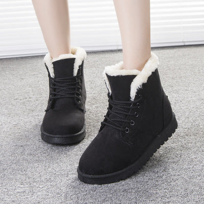 Winter Snow Boots Lace Up Platform Shoes