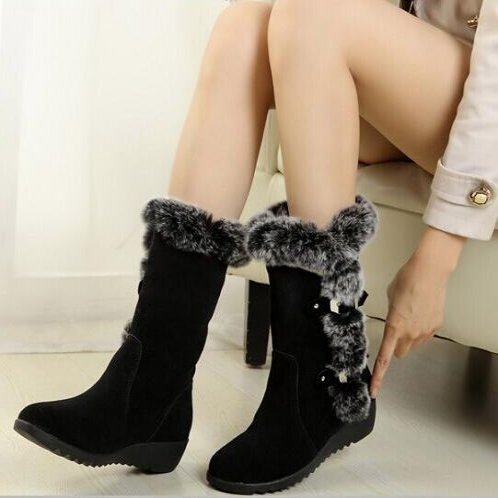 Snow Boots Mid-calf Faux Fur Plush Winter