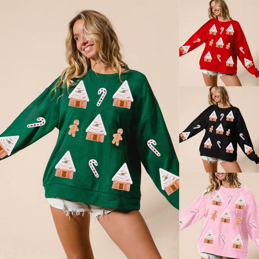 Christmas House Sequined Sweater