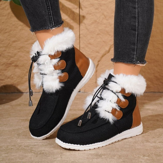 Fashion Round Toe Snow Boots Winter Warm