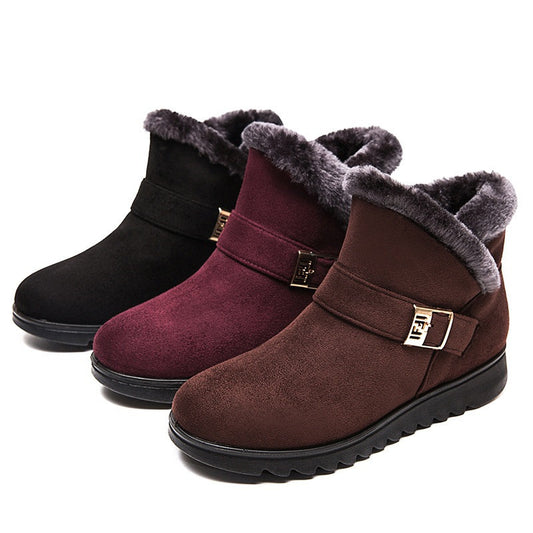 Winter Boots Women Warm Plush Snow Boots Zipper