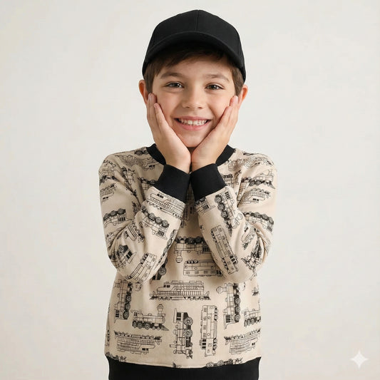 Train Print Kids Sweatshirt