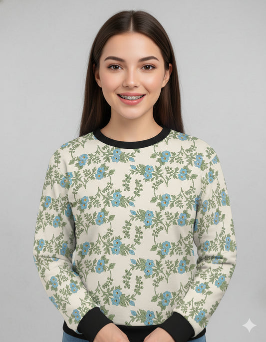 Natural Chinoiserie Flowers Sweatshirt
