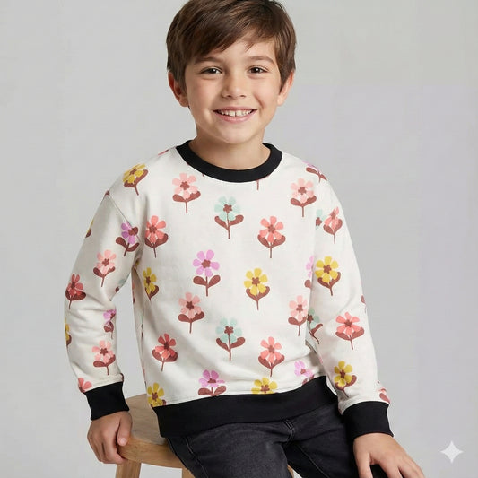 Colorful Flowers Kids Sweatshirt