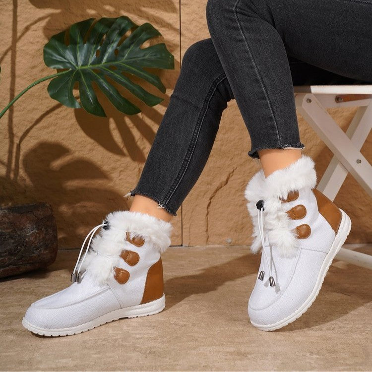 Fashion Round Toe Snow Boots Winter Warm