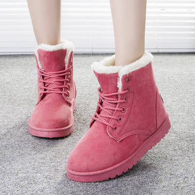 Winter Snow Boots Lace Up Platform Shoes