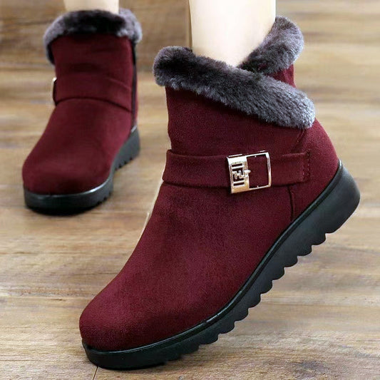 Winter Boots Women Warm Plush Snow Boots Zipper