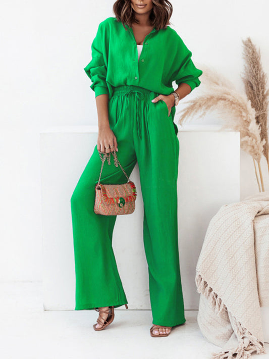 White Lounge Co-ord Set – Relaxed Fit Shirt & Pants