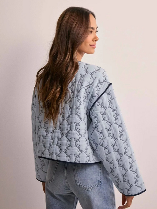 Women's Floral Embroidered Button Jacket