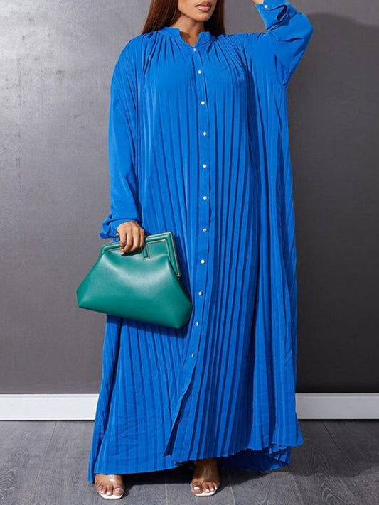 Plus size women's new fashion loose casual pleated dress-Stellar
