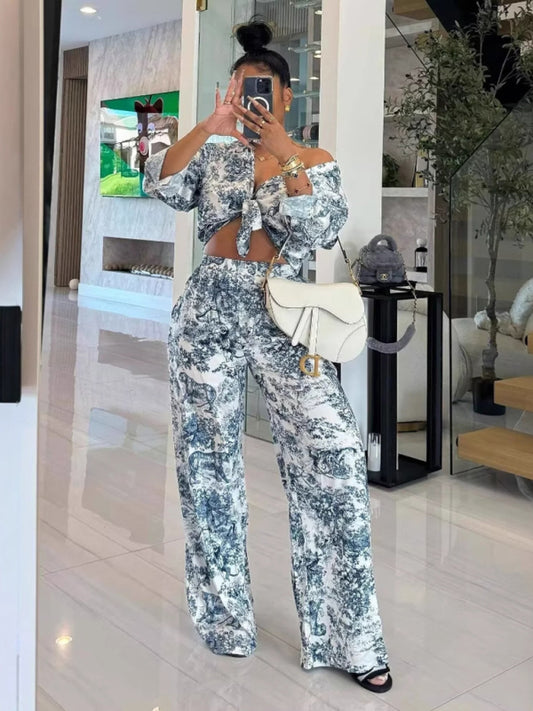 Women's Monochrome Printed Co-ord Set