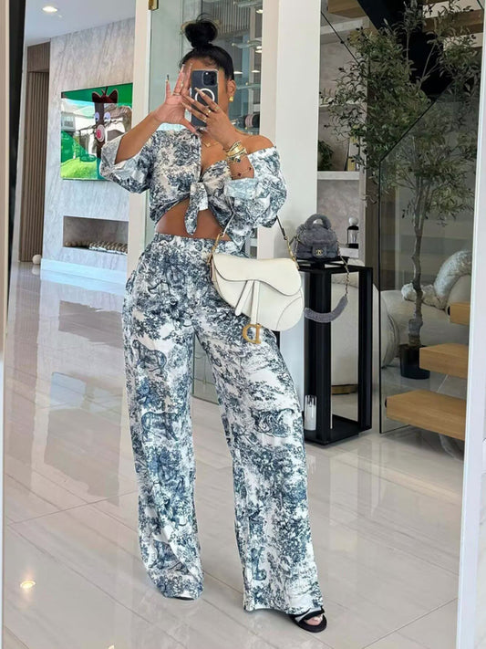 Women's Monochrome Printed Co-ord Set