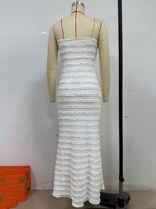 Slim fit tube top hip dress