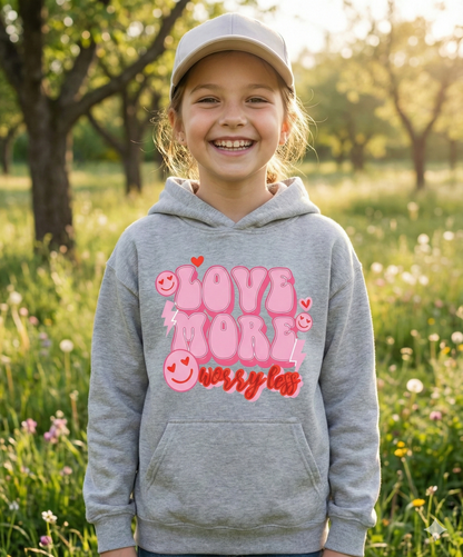Love More Worry Less Kids Hoodie