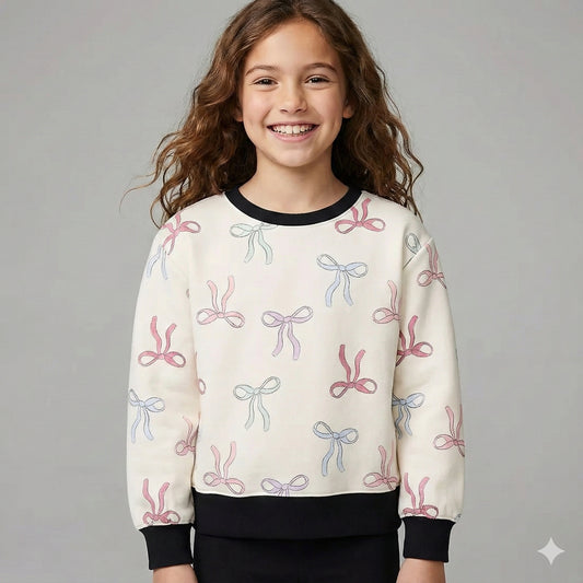 Bows Print Kids Sweatshirt