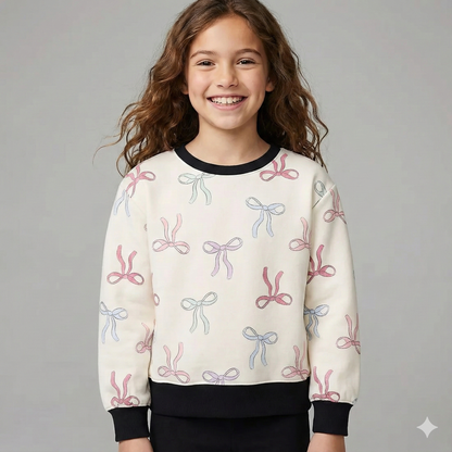 Bows Print Kids Sweatshirt