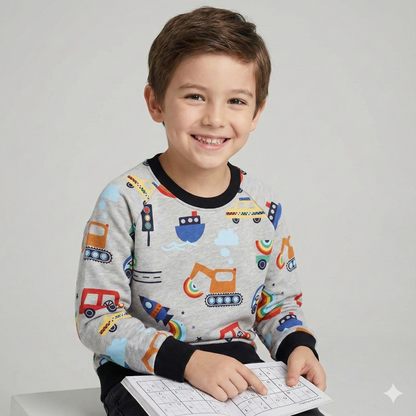 Transport Print Kids Sweatshirt