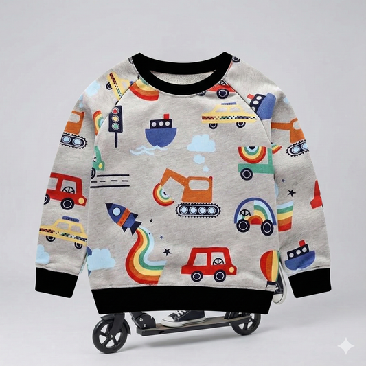 Transport Print Kids Sweatshirt