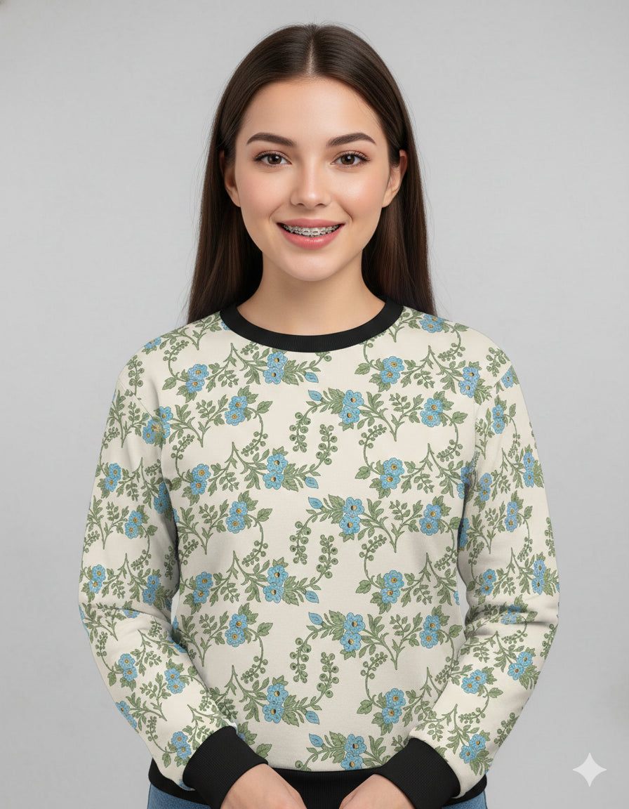 Natural Chinoiserie Flowers Sweatshirt