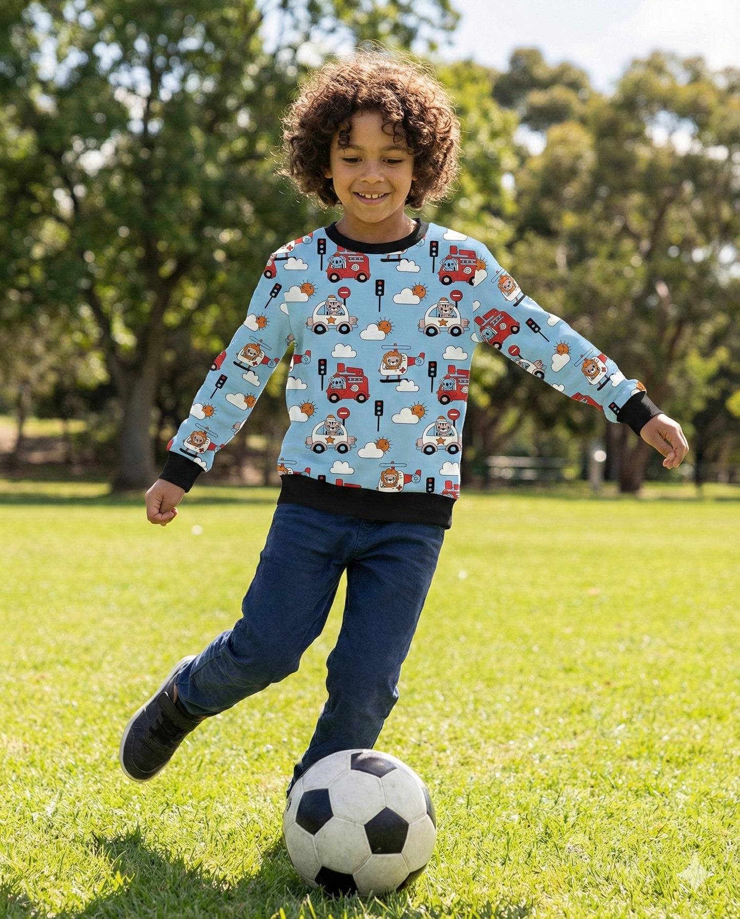 Vehicle Print Kids Sweatshirt