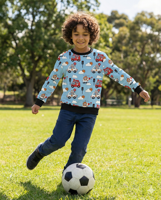 Vehicle Print Kids Sweatshirt