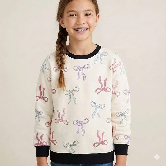 Bows Print Kids Sweatshirt