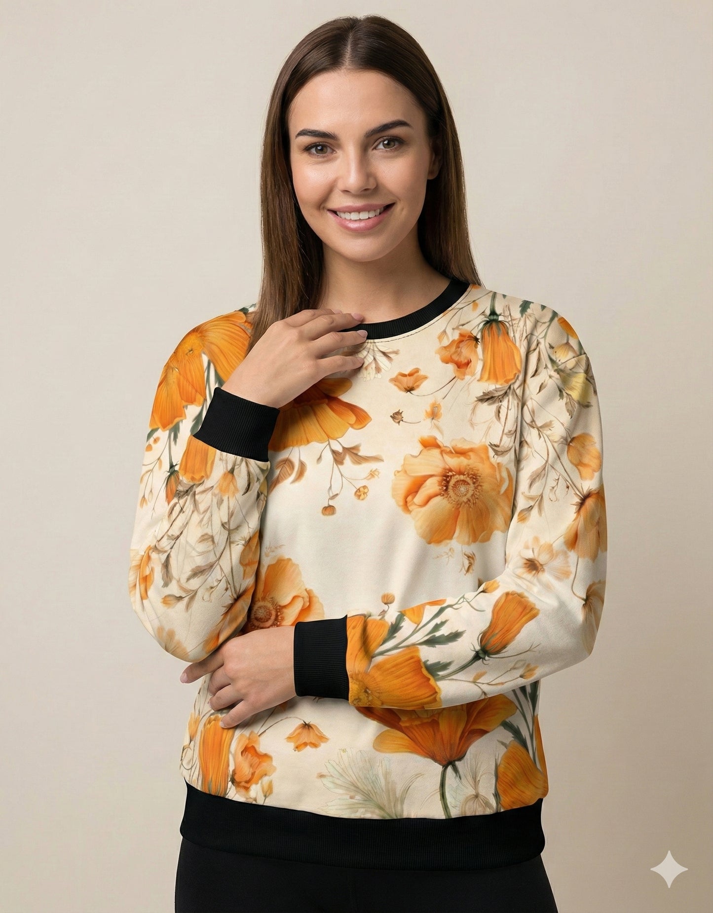 Watercolor Flowers Chinoiserie Art Prints Sweatshirt