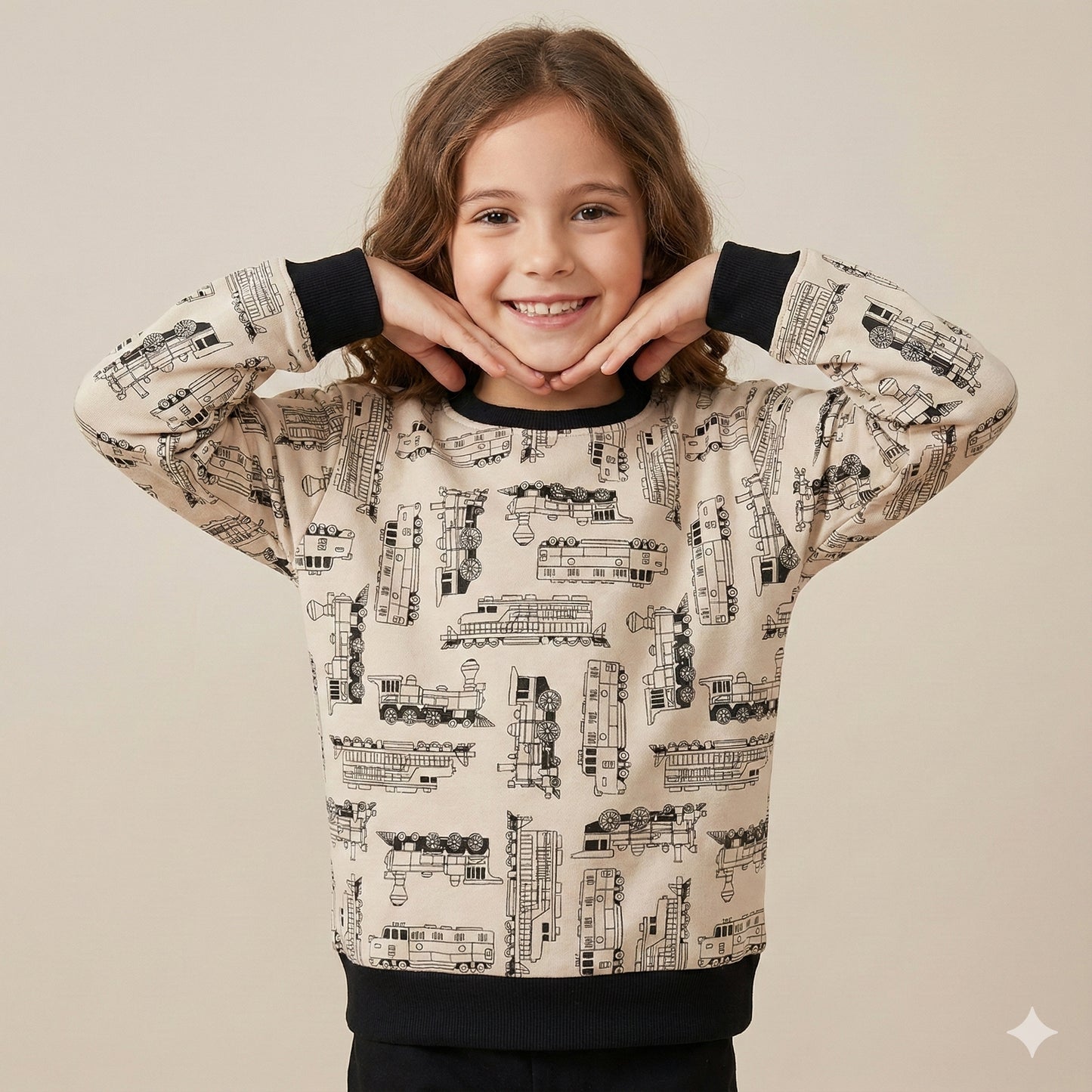 Train Print Kids Sweatshirt