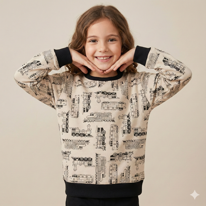 Train Print Kids Sweatshirt
