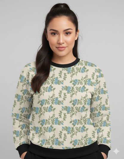 Natural Chinoiserie Flowers Sweatshirt