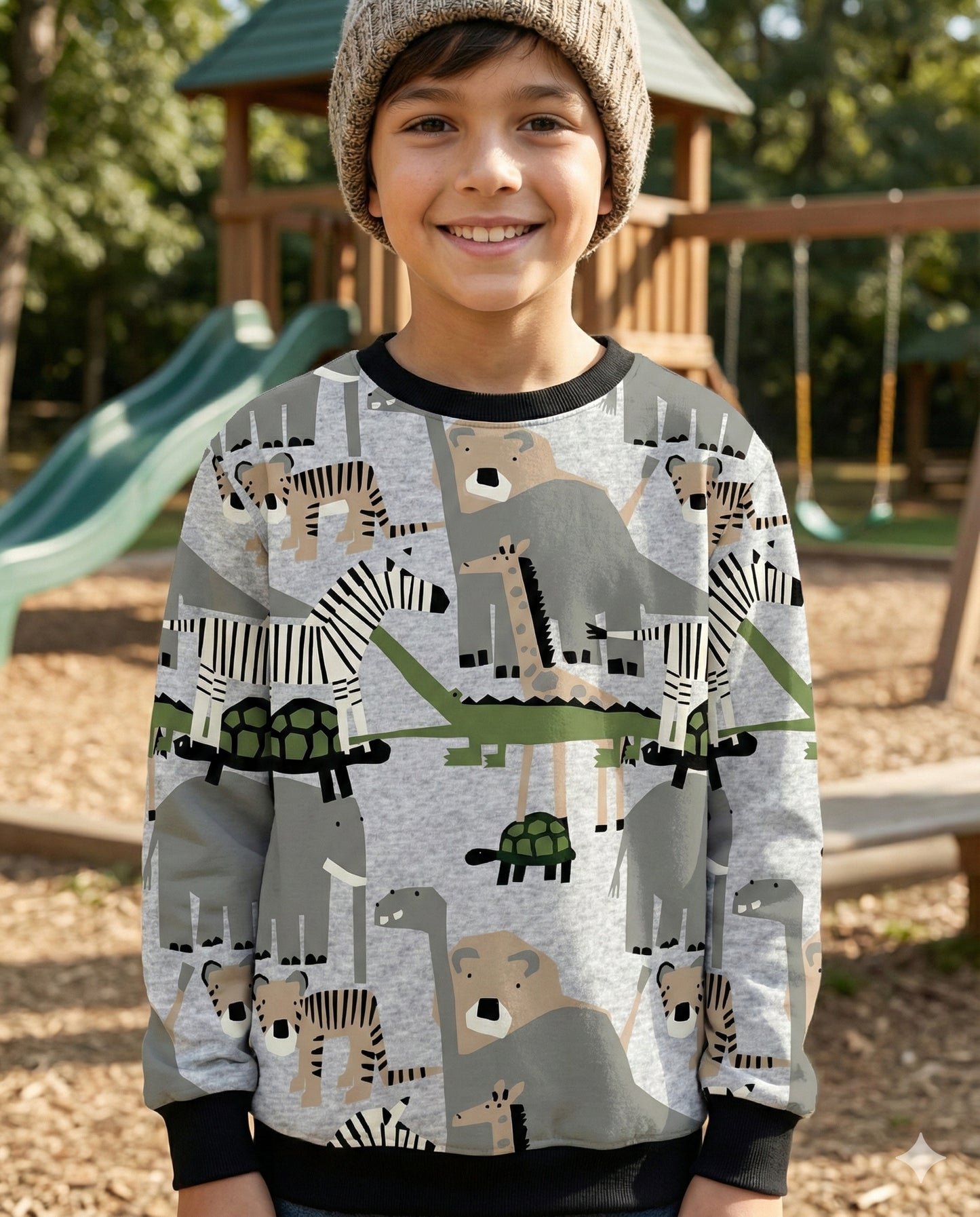 Animal Print Kids Sweatshirt
