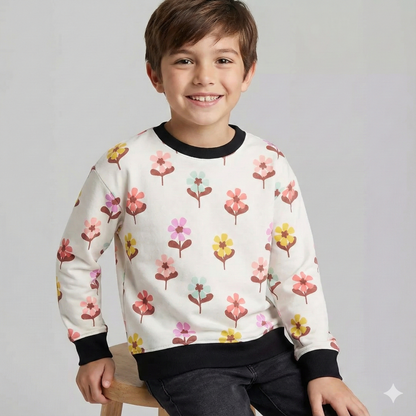 Colorful Flowers Kids Sweatshirt