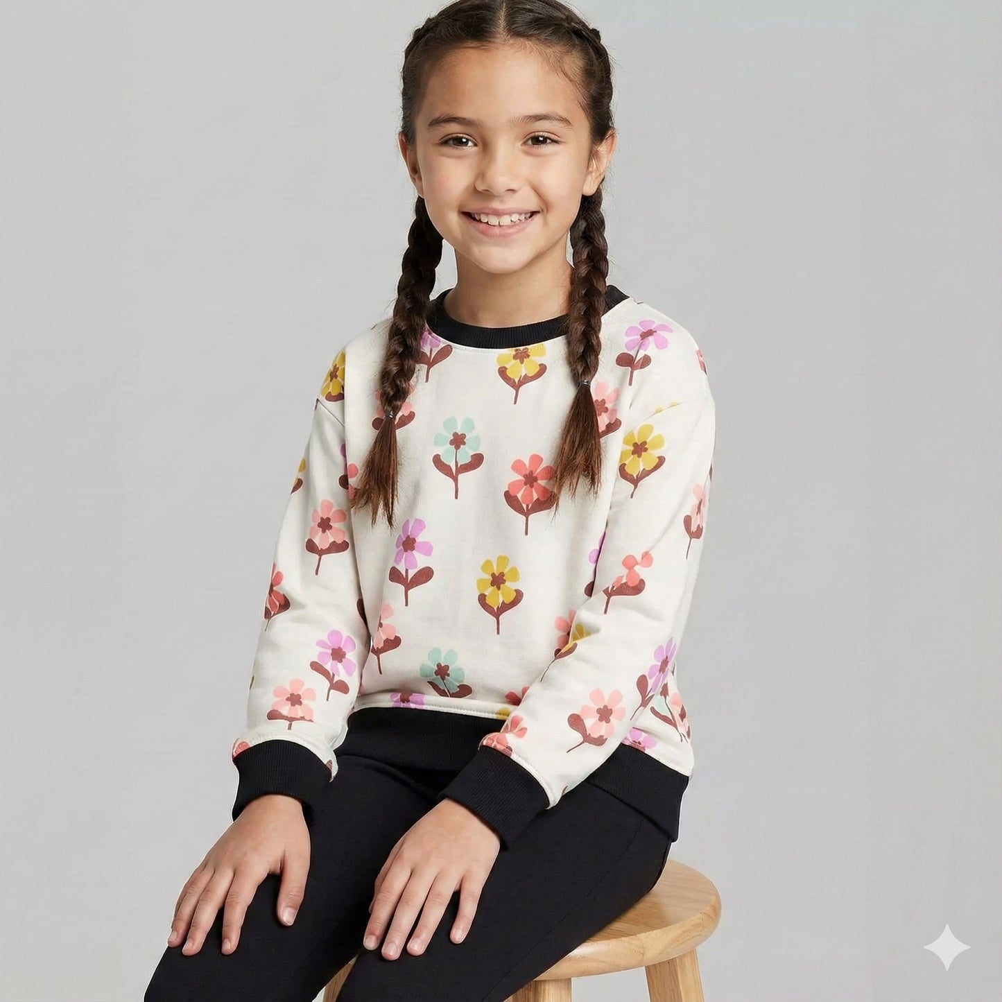 Colorful Flowers Kids Sweatshirt