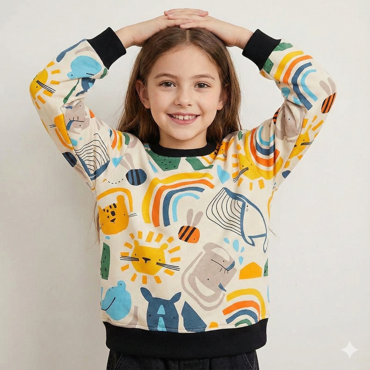 Cartoon Print Kids Sweatshirt
