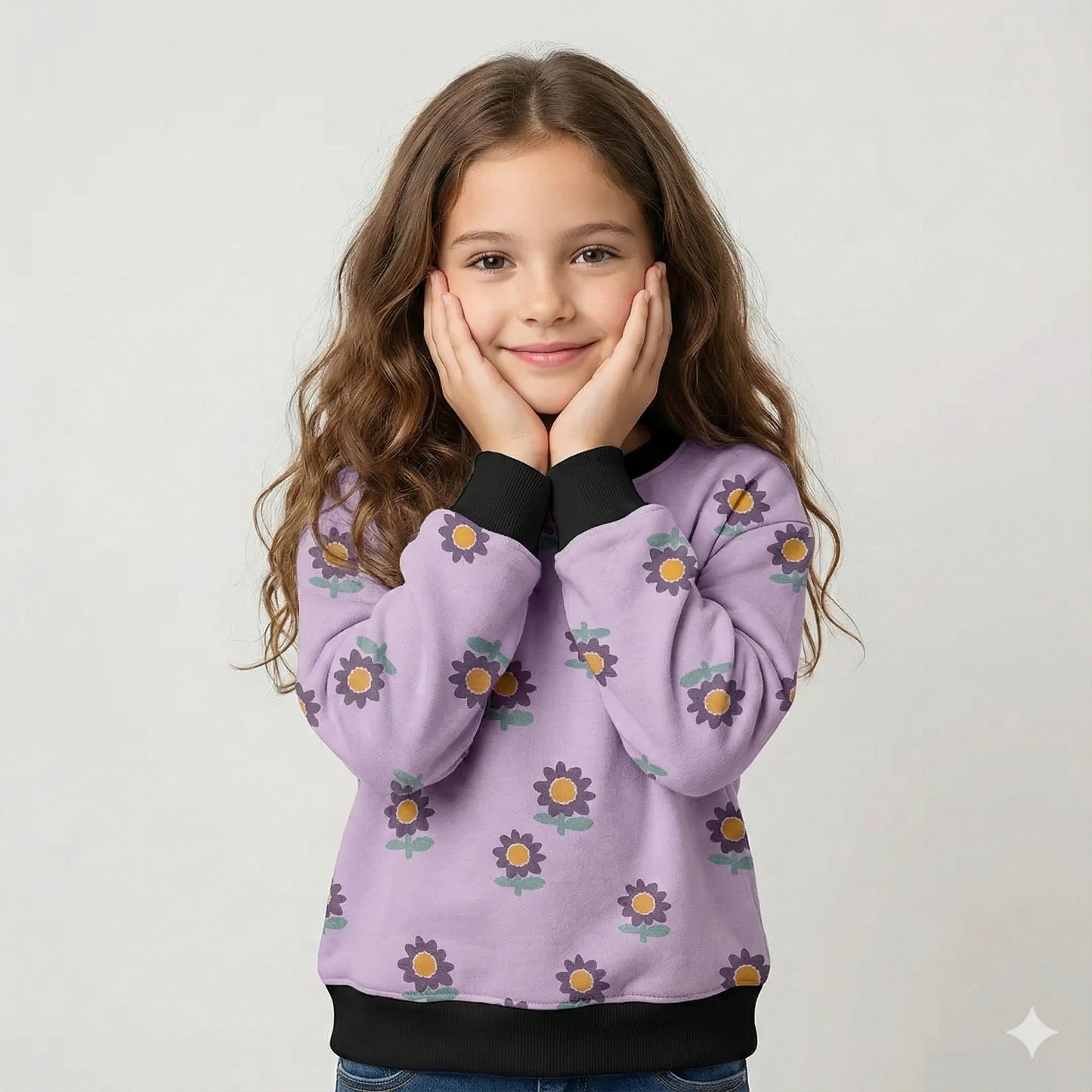 Flower Print Kids Sweatshirt