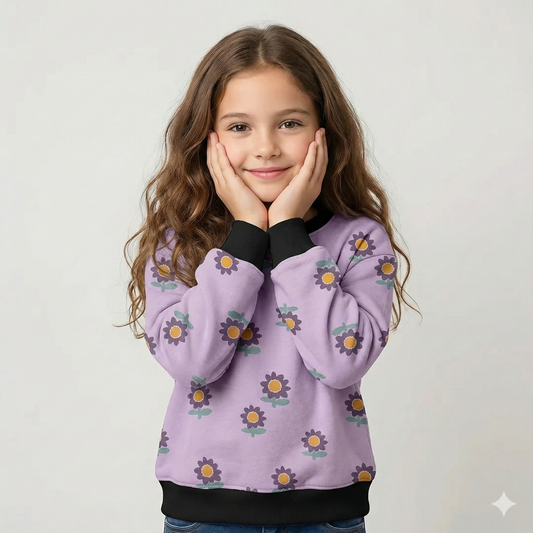 Flower Print Kids Sweatshirt