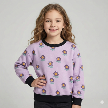 Flower Print Kids Sweatshirt